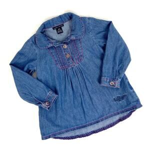 Vintage Tommy Hilfiger Little Girl Jean Shirt 18M